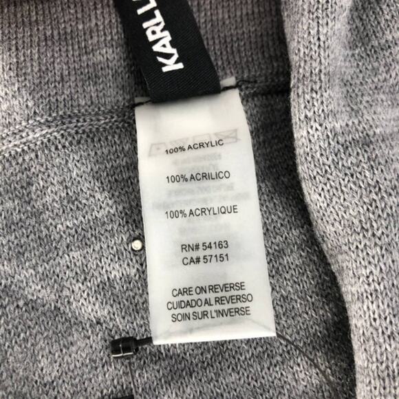 Karl Lagerfeld Women's Gray Knit Cats and Pearls Infinity Winter Scarf NWT - Picture 6 of 7